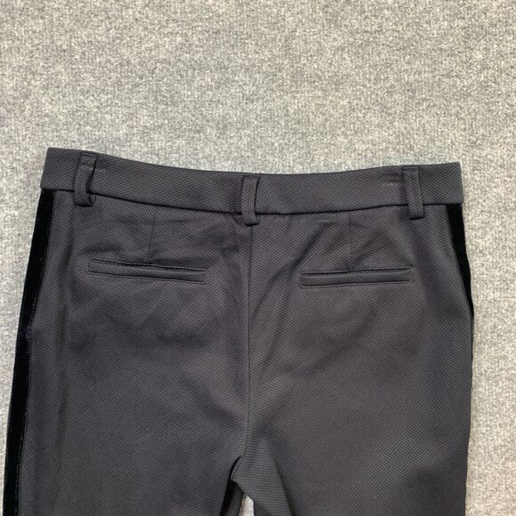 Sharis Place Pants Women 44 US 14/16 Black Grey Ponte Velvet Side Panel Trousers - Picture 9 of 13